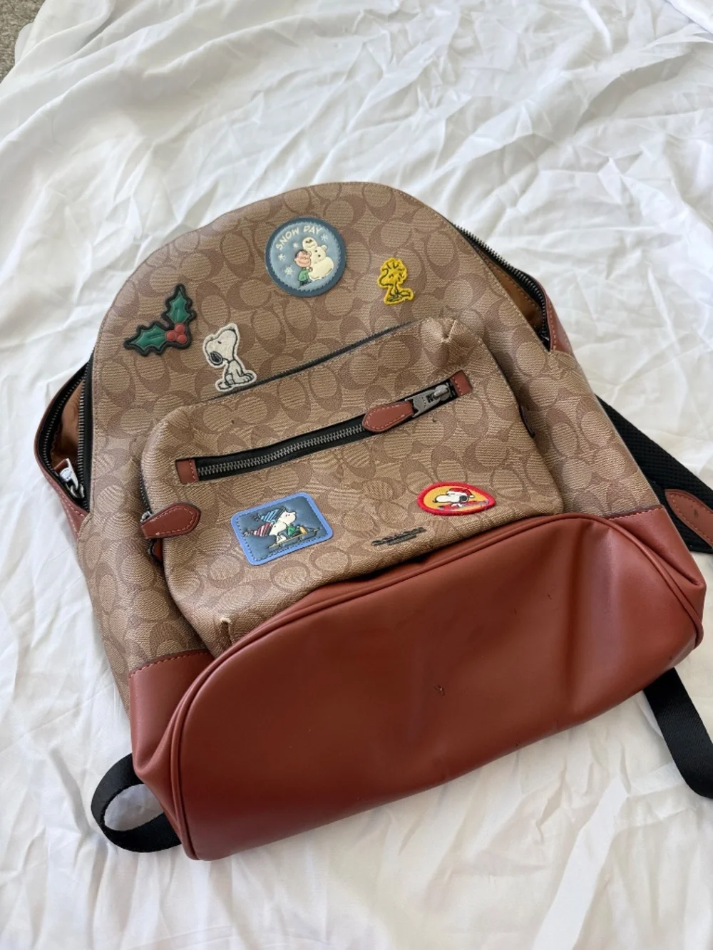 Coach x Peanuts West Backpack Snoopy Signature Canvas